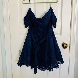 Windsor Blue Empire Cut Party Dress Size L